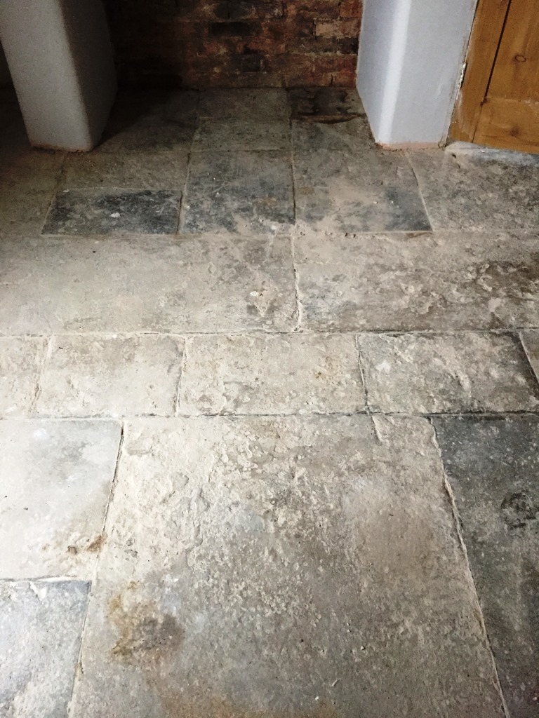 Old Flagstone floor Bicester Before Cleaning