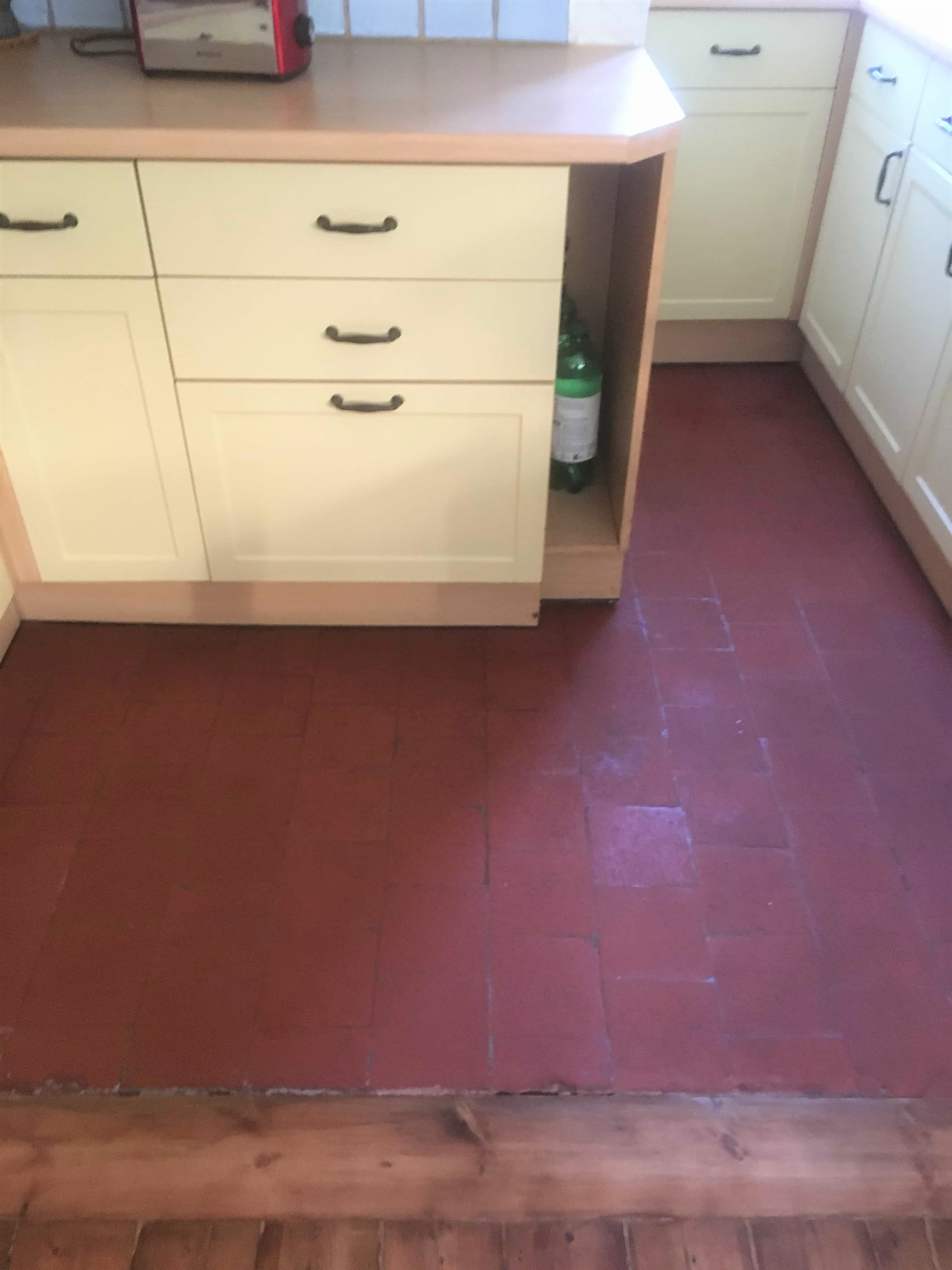 Quarry Tiled Kitchen Floor After Restoration Matt Sealer Old Marston