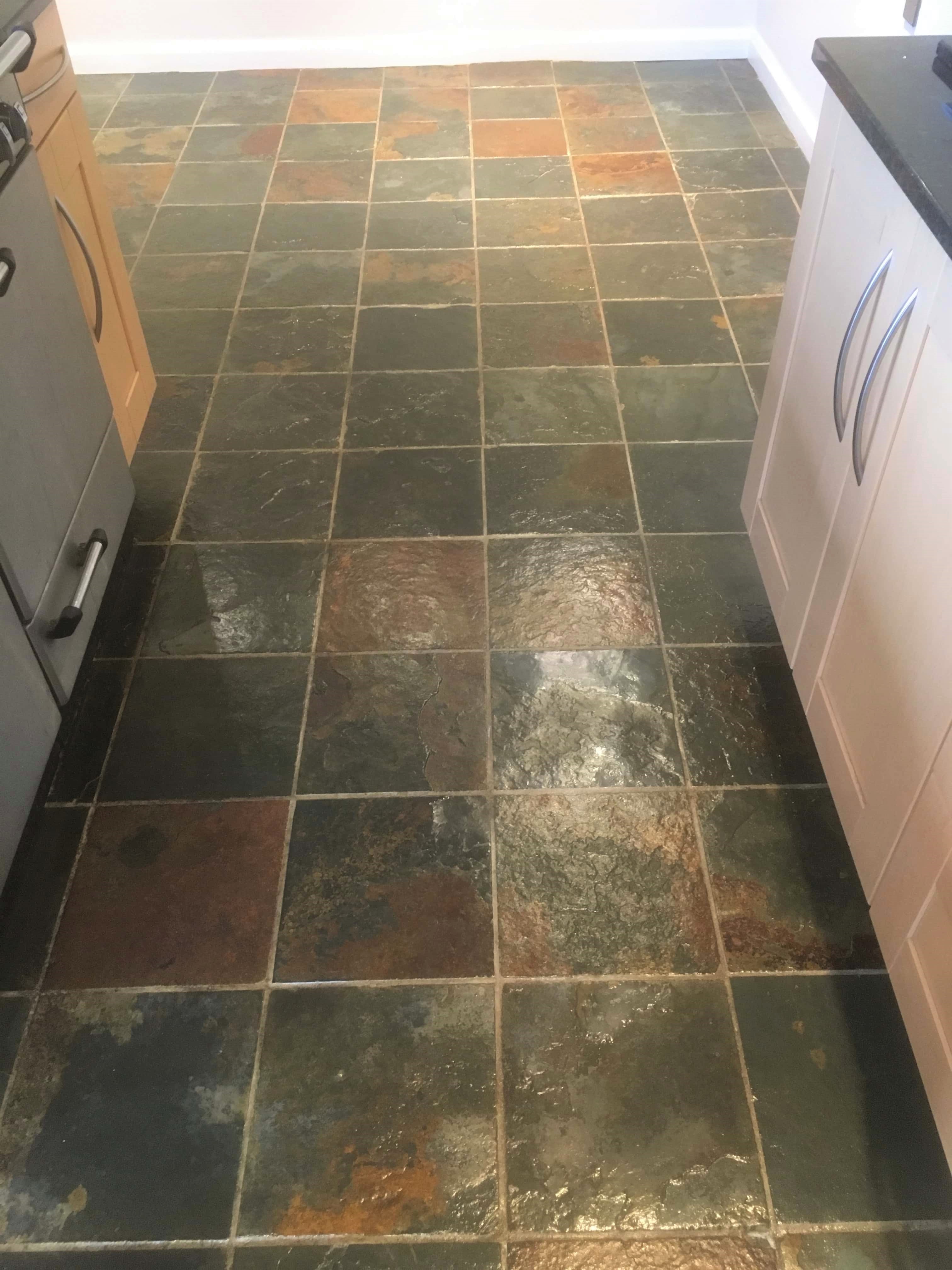 Coloured Slate Floor Tiles After Cleaning Abingdon