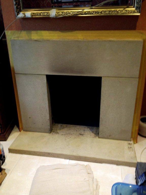 Thame Sandstone Fireplace Before Cleaning