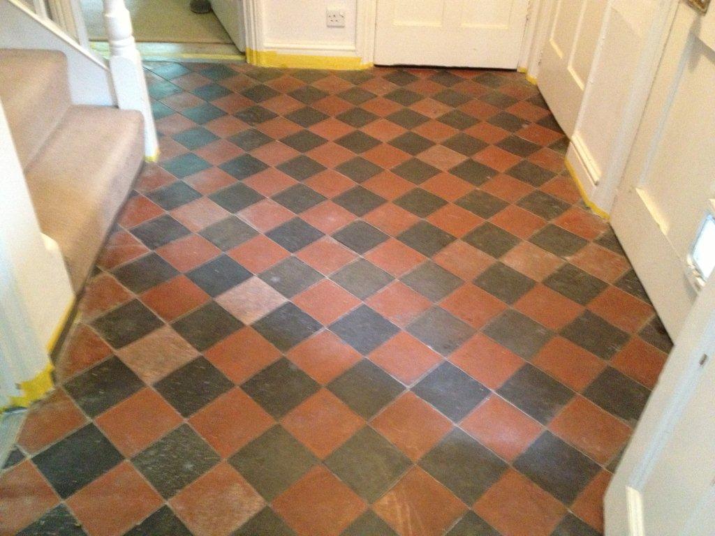 Victorian Quarry Tiled Floor before Restoration in Oxford