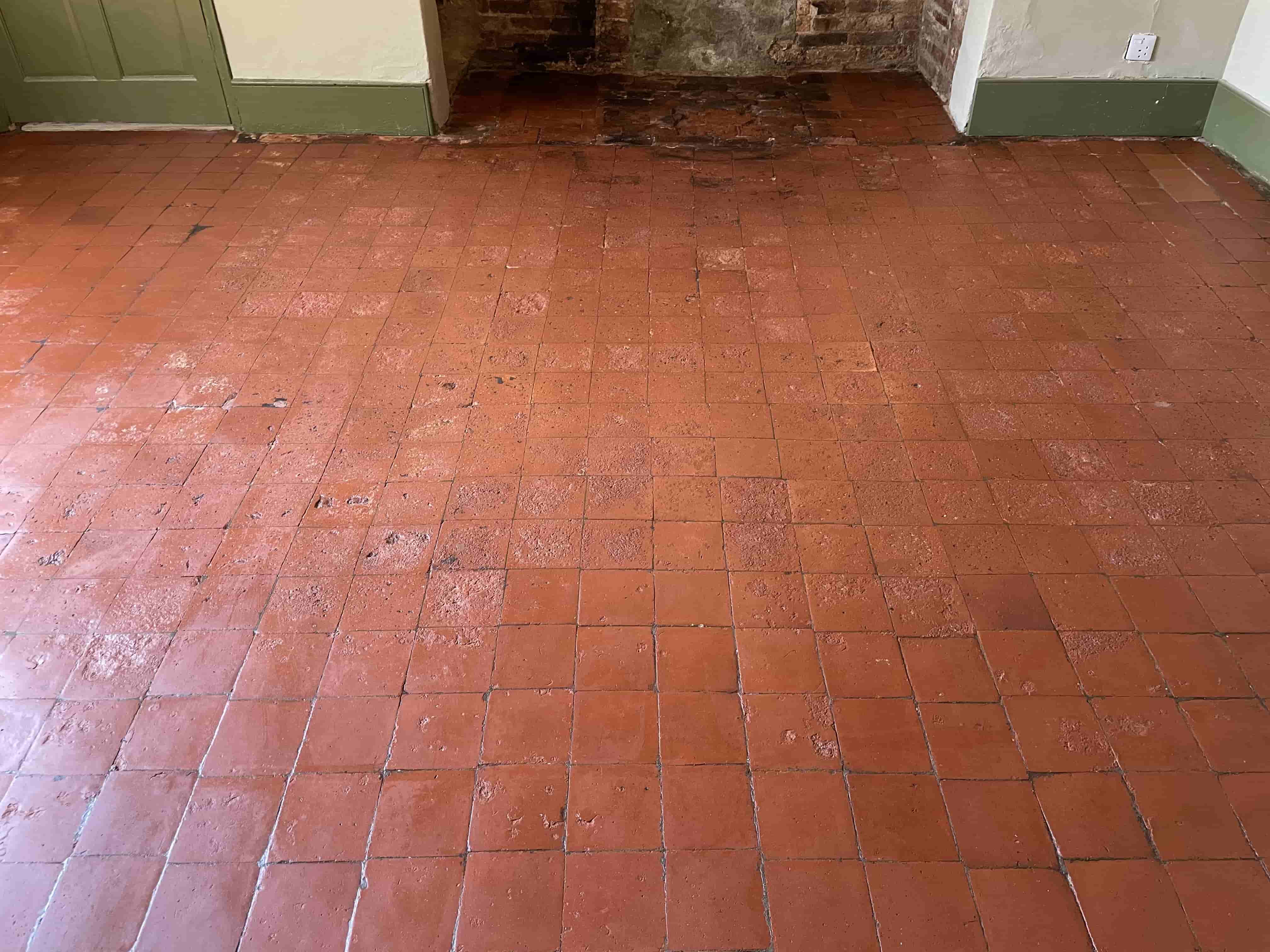 Old Quarry Tiled Pub Floor After Restoration Chiselhampton