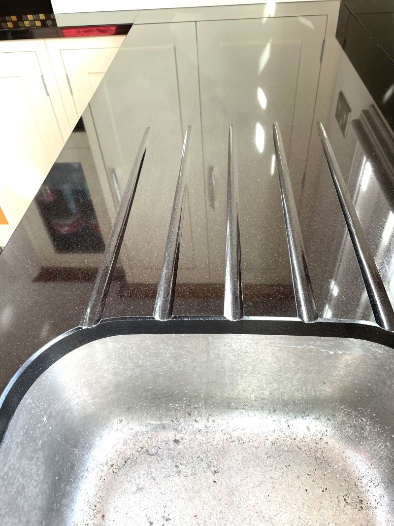 Limescale Stained Granite Kitchen Worktop After Cleaning Oxford