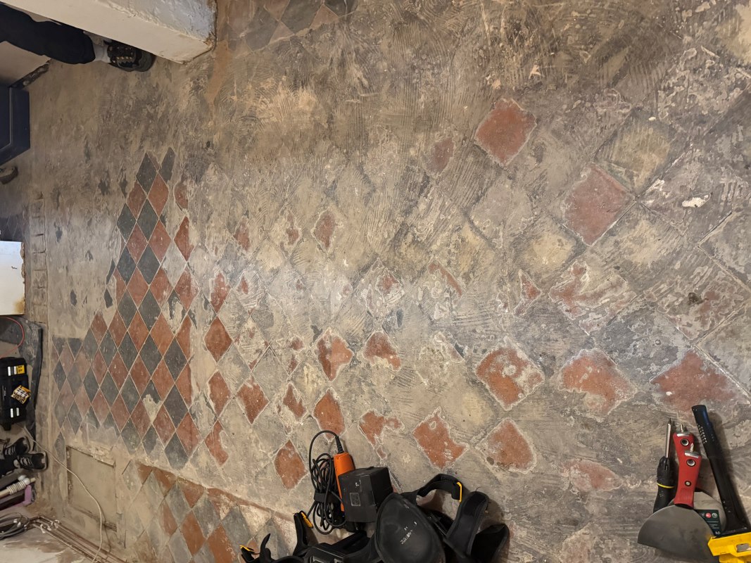 Quarry Tiled Floor Before Restoration Wallingford